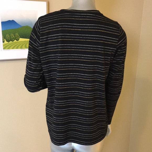 CHICO'S | Touch of Cool™ Shine Stripes Layering Tee - Picture 9 of 15